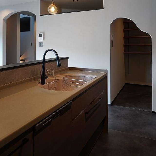 人造大理石 キッチン/ブラック水栓/新築一戸建て/注文住宅/暮らしを楽しむ...などのインテリア実例 - 2022-05-10 11:23:46