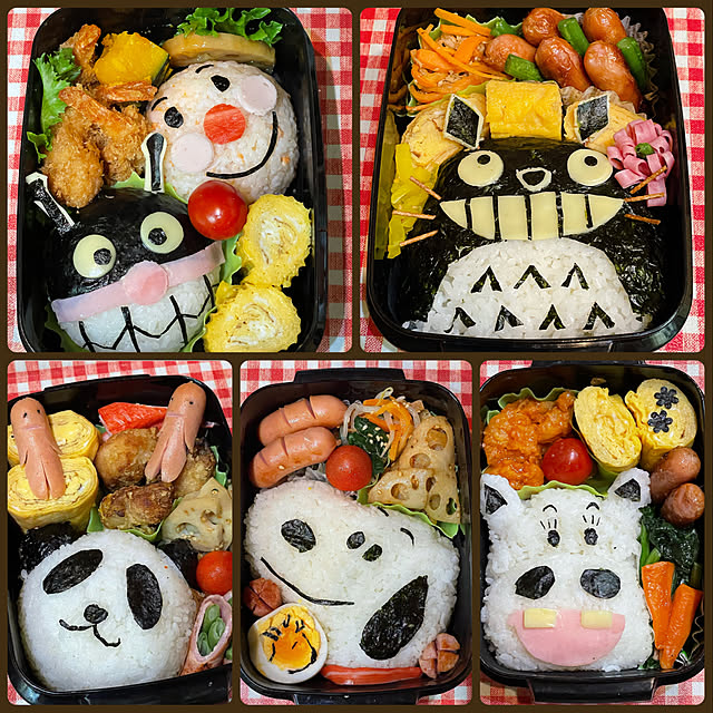 トトロ弁当/パンダ弁当/スヌーピー弁当/マキバオー弁当/バイキンマン弁当...などのインテリア実例 - 2022-12-11 17:17:29