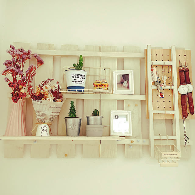 ドライフラワー/サボテン/すのこDIY/コレ、DIYしたよ！/花のある暮らし...などのインテリア実例 - 2021-05-18 16:44:14