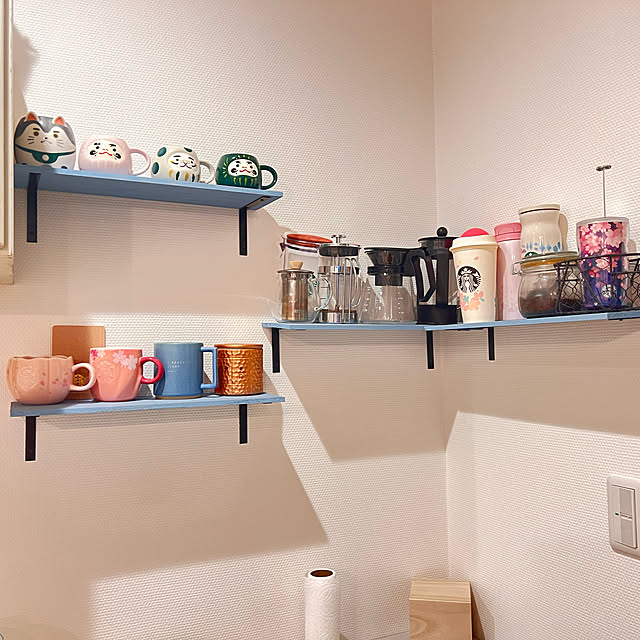 スターバックスタンブラー/スターバックス マグ/北欧インテリア/水色の壁紙/北欧...などのインテリア実例 - 2023-02-21 21:44:11