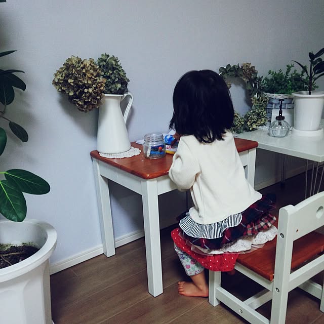 机/あじさいドライ/みどりある生活/観葉植物/紫陽花リース...などのインテリア実例 - 2017-01-30 22:57:05
