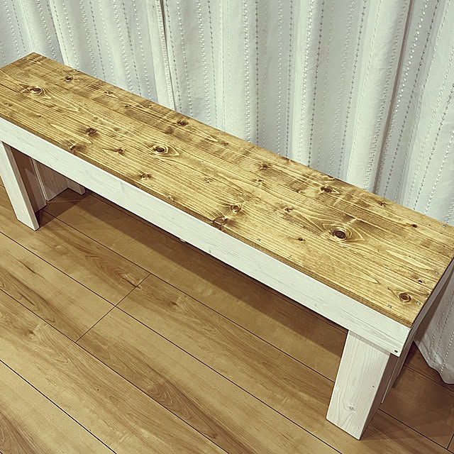 ダボ継ぎ/アサヒペン水性ステインホワイト/DIY/ベンチ/ワトコオイル ミディアムウォルナット...などのインテリア実例 - 2022-09-04 21:12:10