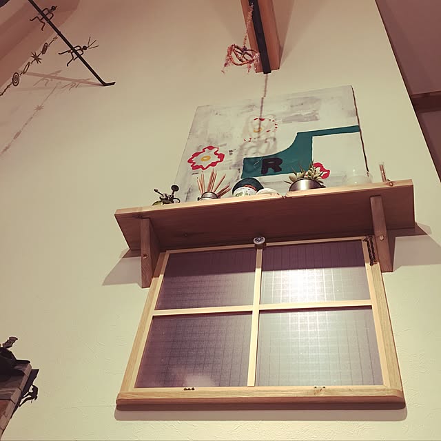 リビング/小窓diy/DIY/薪ストーヴ/ハンドメイド...などのインテリア実例 - 2017-02-17 12:47:36