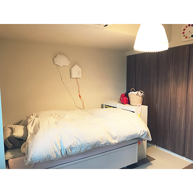 ベッド周り/かご好き/IKEA 雑貨/すっきり暮らしたい/北欧ナチュラル...などのインテリア実例 - 2018-01-02 16:37:45