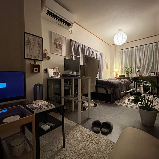 部屋全体/観葉植物/照明/IKEA/一人暮らし...などのインテリア実例 - 2024-02-14 22:01:43