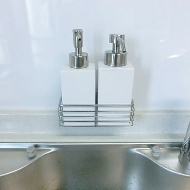 miho3071の-【KEYUCA公式店】ケユカ Clef シンクポケット S[おしゃれ スポンジラック ステンレス シンプル キッチン用品 スポンジ置き オシャレ キッチン雑貨 キッチン収納 キッチン スポンジ シンク 置き場 洗剤 ホルダー ラック 吸盤 収納 流し台 台所 スポンジホルダー 水切り]の家具・インテリア写真