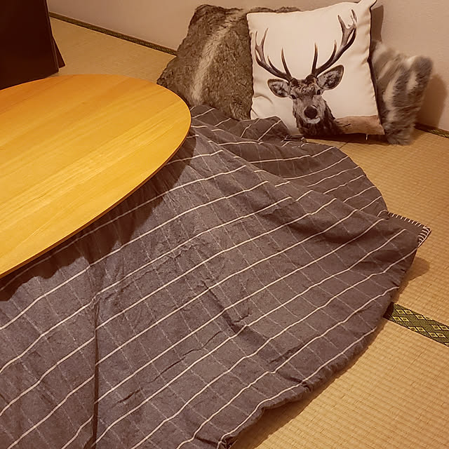 無印良品 こたつふとん・フランネル・楕円形/ブラウンチェック 無印良品 こたつふとん・フランネル・楕円形/ブラウンチェック