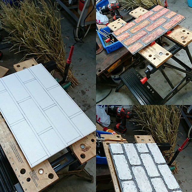 壁/天井/DIY/端材 DIY/アウトドア/発泡スチロールレンガ...などのインテリア実例 - 2017-11-19 20:05:20