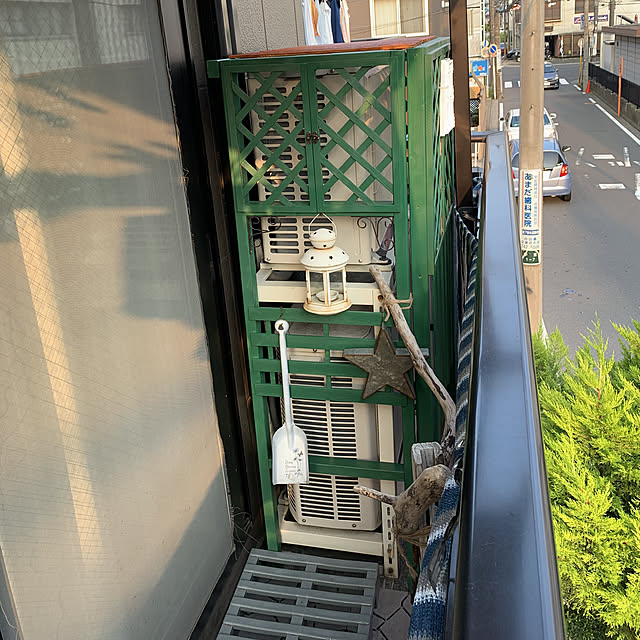 やっと室外機カバーできました！/DIY/salut!/ダイソー/セリア...などのインテリア実例 - 2019-06-20 17:32:56