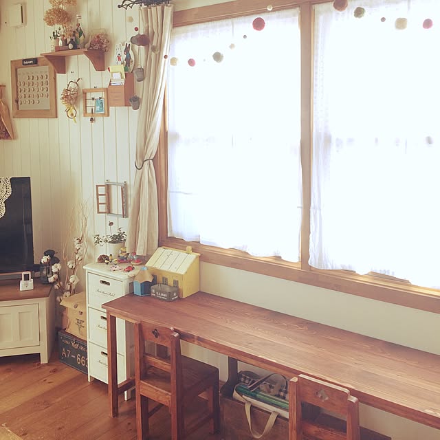 机/子供スペース/DIY/子供用長机パパDIY/カントリー...などのインテリア実例 - 2017-02-21 15:29:00