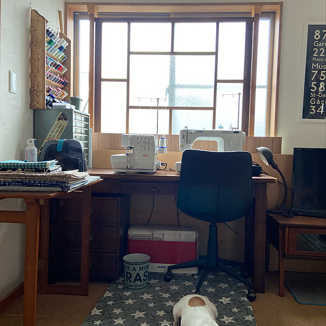 ガラス戸/レトロな窓枠/オーダー家具/仕事部屋/ミシン部屋...などのインテリア実例 - 2020-09-25 15:14:10