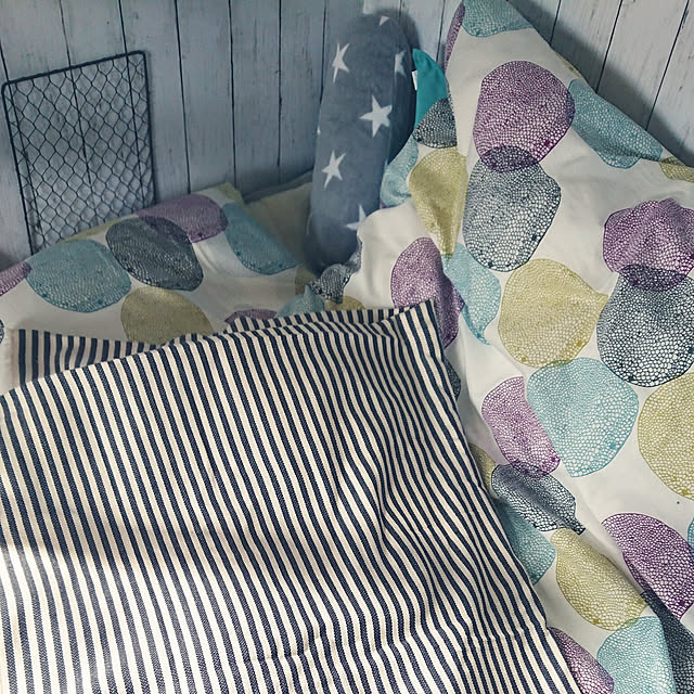 ベッド周り/ストライプ/イケア/IKEA/ダイソー...などのインテリア実例 - 2018-04-15 15:41:27