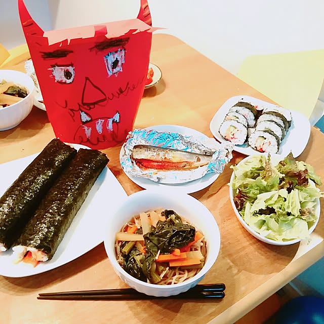キッチン/節分/恵方巻き/鬼のお面/男の子と暮らす。...などのインテリア実例 - 2017-02-04 20:20:56