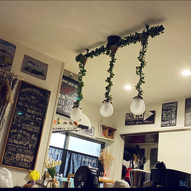 カフェ風/男前/フェイクグリーン/キッチンのインテリア実例 - 2021-07-09 21:06:54