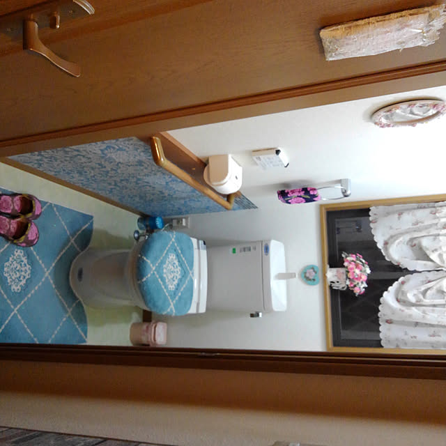 バス/トイレ/便座カバー/壁紙DIY/建て売り/スリッパ...などのインテリア実例 - 2019-11-09 21:01:06