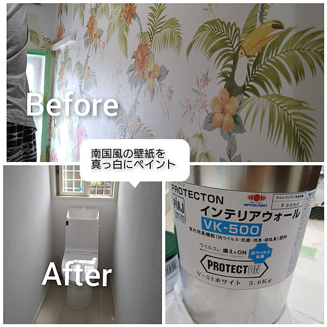バス/トイレ/インテリアウォール/プロテクトン/トイレの壁/中古住宅...などのインテリア実例 - 2021-06-28 22:41:06