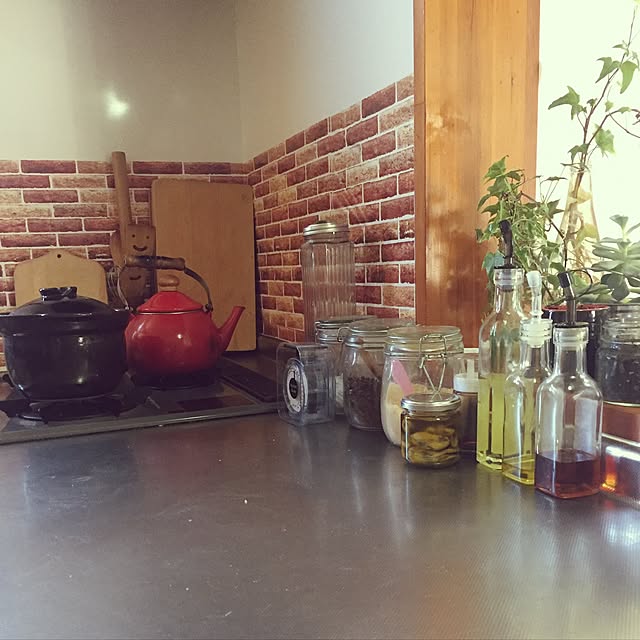 キッチン/カフェ風/観葉植物/セリアのインテリア実例 - 2017-06-17 07:51:35