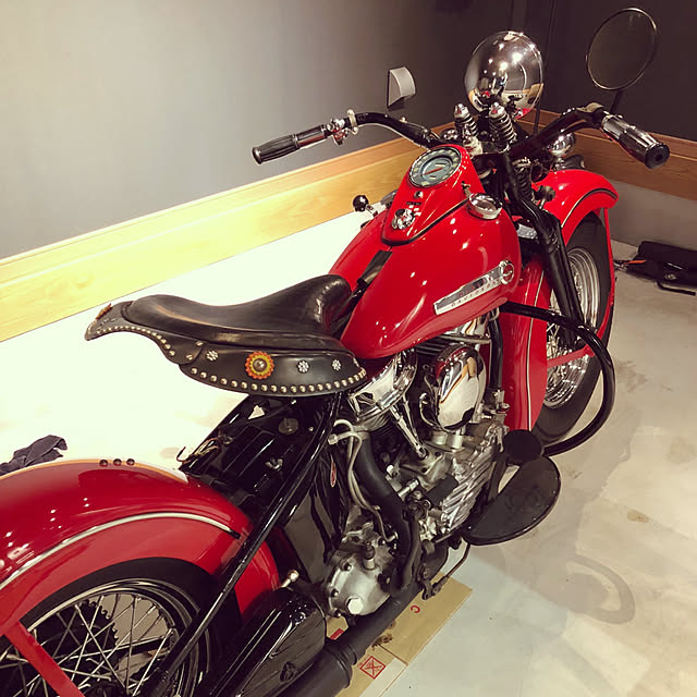 壁/天井/ハーレーダビットソン/バイクのある暮らし/バイクを楽しむ家/ここだけ男前...などのインテリア実例 - 2018-07-31 18:32:13