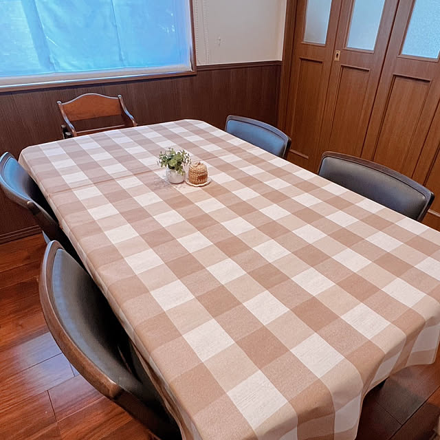 部屋全体/チェック柄/テーブルクロス/カリモクダイニングテーブルセット/ダイニング...などのインテリア実例 - 2025-02-19 10:49:01