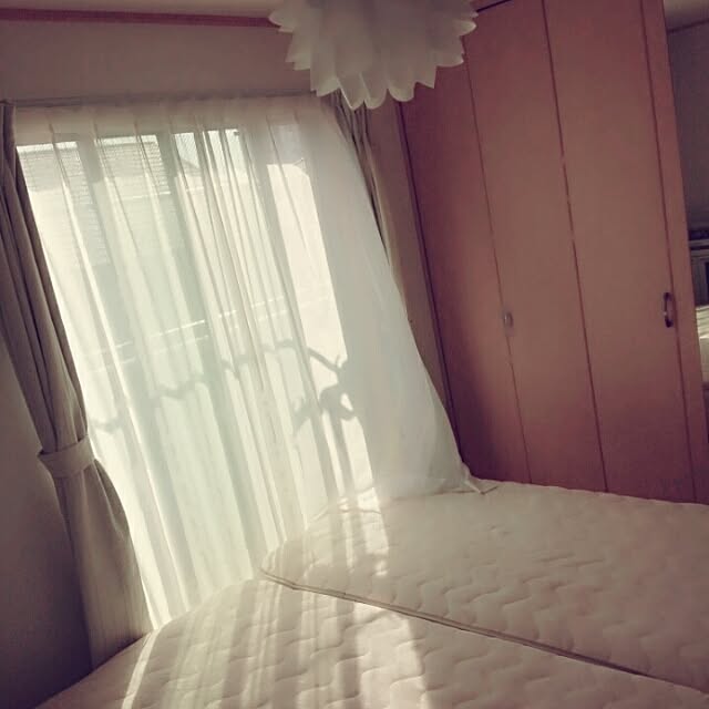 ベッド周り/ニトリ　ベッドカバー/無印良品/無印良品ベッド/無印良品　脚付きマットレス...などのインテリア実例 - 2015-09-28 14:55:30