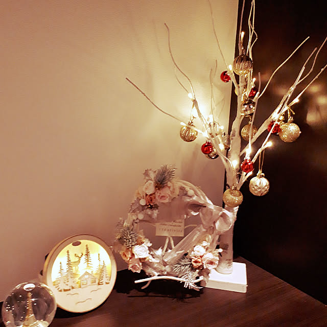 玄関/入り口/クリスマス/ハンドメイド/プリザーブドフラワー　リースのインテリア実例 - 2020-12-12 21:46:37