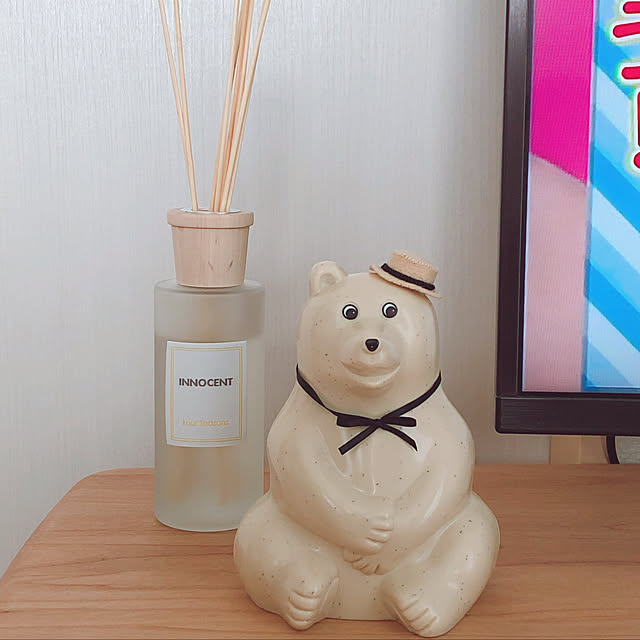 ハンドメイド/テレビ台のディスプレイ/しろくま貯金箱/ポーラーベア 貯金箱/リビングのインテリア実例 - 2021-04-24 15:37:26