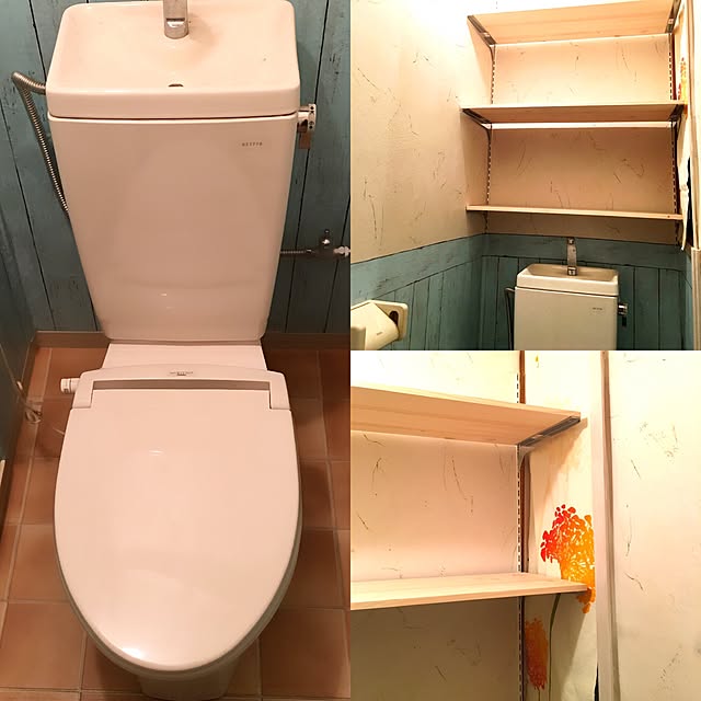 バス/トイレ/トイレの壁/トイレ改造計画/リメイクシート 板壁風/セリア...などのインテリア実例 - 2017-03-06 20:41:53