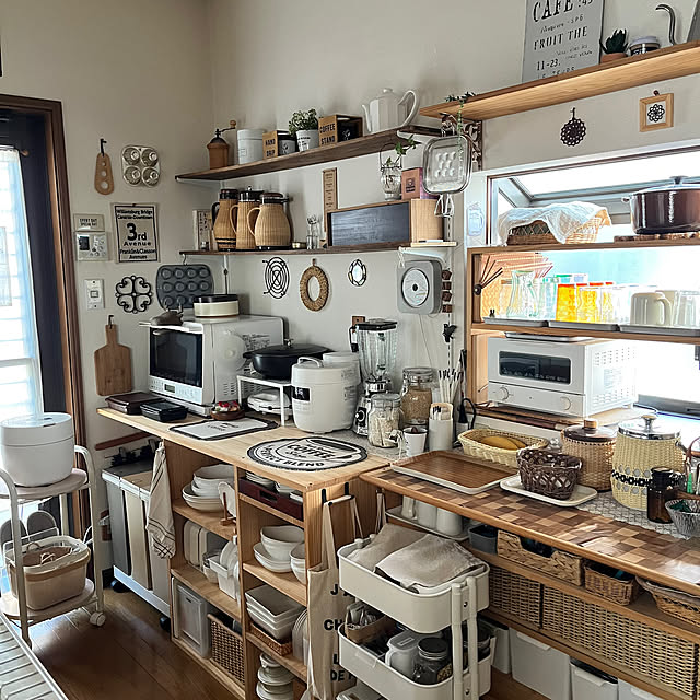 キッチン/籐ポット/古道具のある暮らし/居心地のいい場所/キッチン雑貨...などのインテリア実例 - 2024-10-02 14:48:24