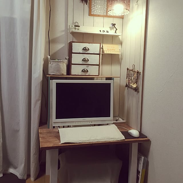 机/賃貸DIY/賃貸/パソコンコーナー/部屋の一角のインテリア実例 - 2016-06-13 00:34:23