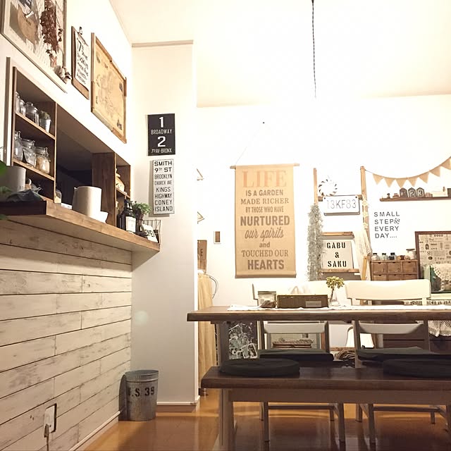 部屋全体/カウンターDIY/salut!/板壁DIY/野地板...などのインテリア実例 - 2017-01-19 21:40:39