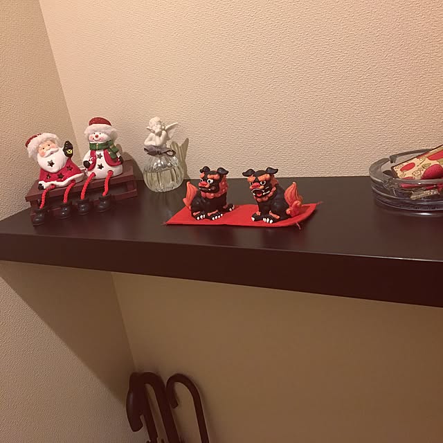 玄関/入り口/ダルトンの灰皿/つっぱり棒棚/クリスマス/クリスマスディスプレイ...などのインテリア実例 - 2016-12-21 12:51:08
