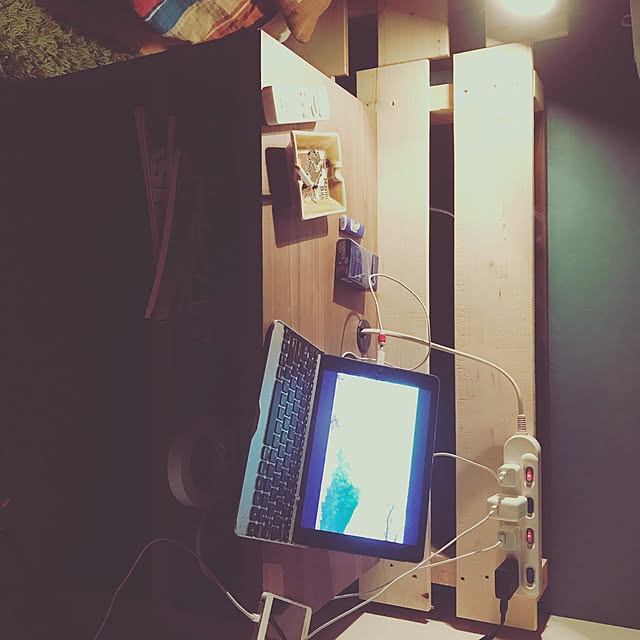 ベッド周り/造作家具/ナイトテーブル/くつろぎ空間/ハンドメイド...などのインテリア実例 - 2017-07-10 23:39:57
