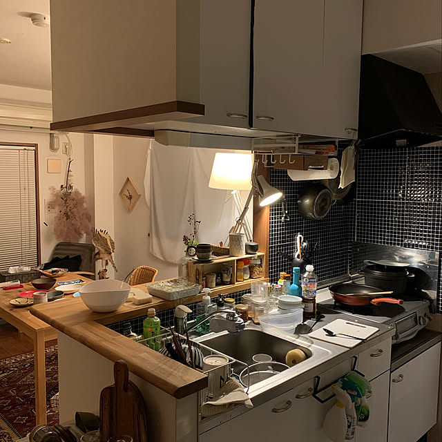 キッチン収納/吊るす収納/賃貸/ふたり暮らし/賃貸キッチン...などのインテリア実例 - 2020-03-15 20:05:43