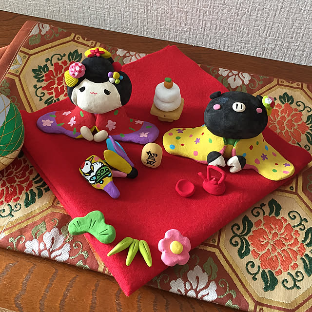 玄関/入り口/木粉ねんどダイソー/ハンドメイド/ダイソー/紙粘土...などのインテリア実例 - 2019-01-01 16:21:45