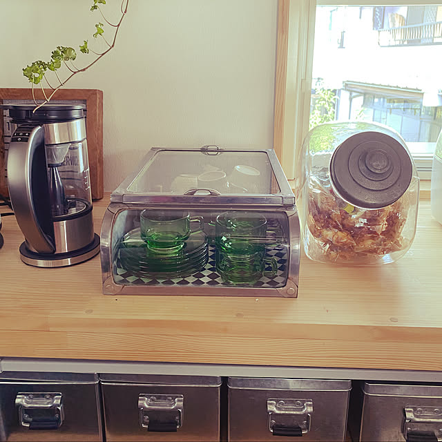 コーヒーのある暮らし/がらすびん/cuisinart コーヒーメーカー/古い物が好き/夏の模様替え...などのインテリア実例 - 2022-07-09 08:40:38