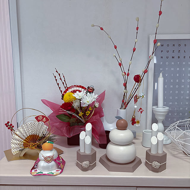 玄関/入り口/鏡餅 木製/鏡餅/お正月ディスプレイ/お正月のお花...などのインテリア実例 - 2024-12-31 11:32:06