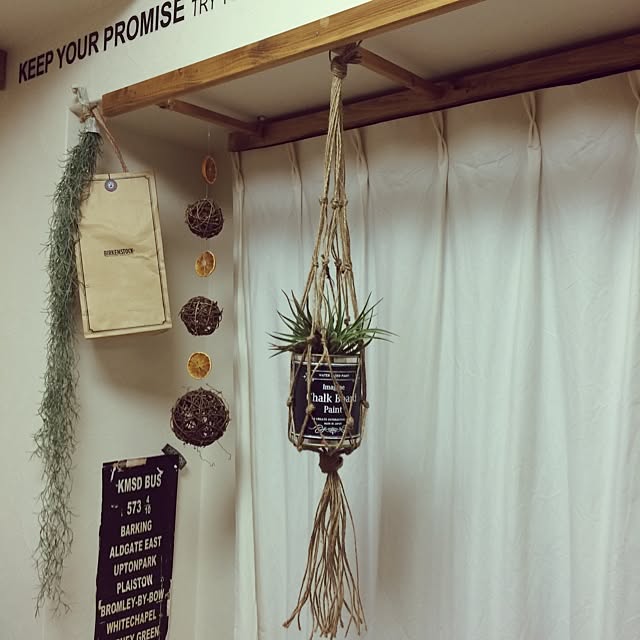 壁/天井/エアープランツ/フェイクグリーン/いなざうるす屋さん/山小屋化計画...などのインテリア実例 - 2014-07-18 22:09:49