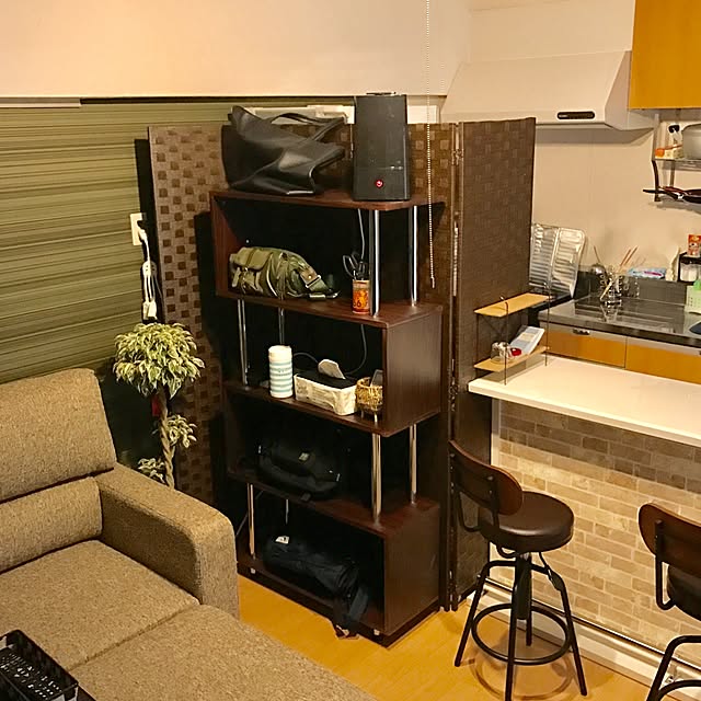 棚/一人暮らし/カフェ風/セリア/100均...などのインテリア実例 - 2017-04-14 22:31:45