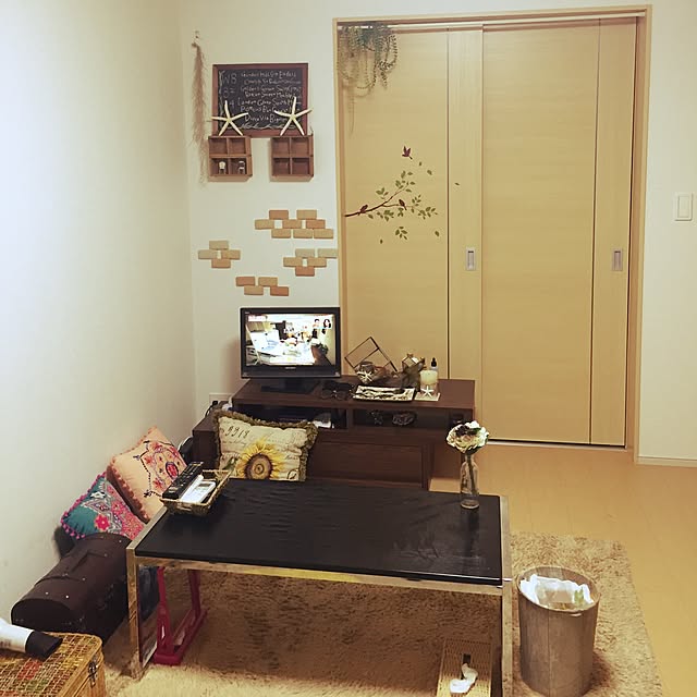 部屋全体/一人暮らし/モノトーン/100均/3COINS...などのインテリア実例 - 2016-06-01 23:02:33