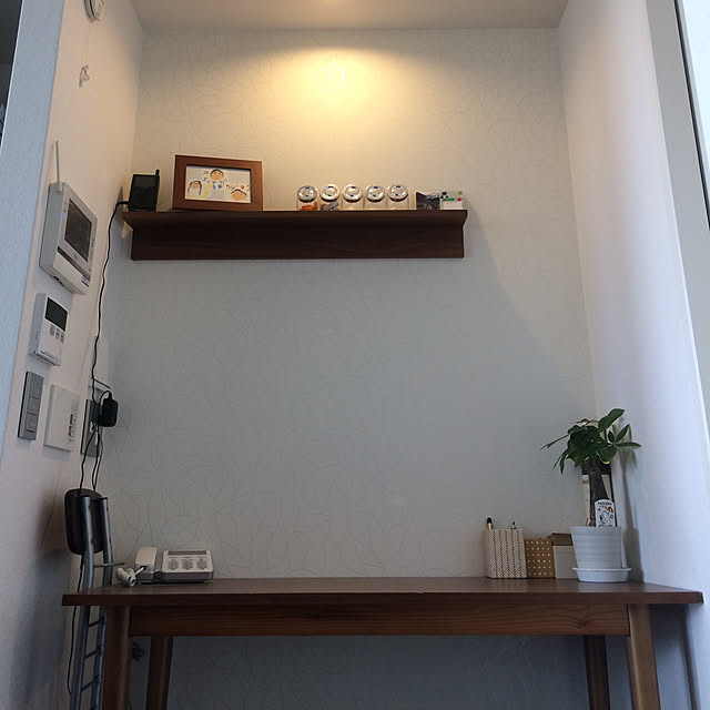 机/アクセントクロス/無印良品/パキラ/観葉植物...などのインテリア実例 - 2018-03-26 13:09:14