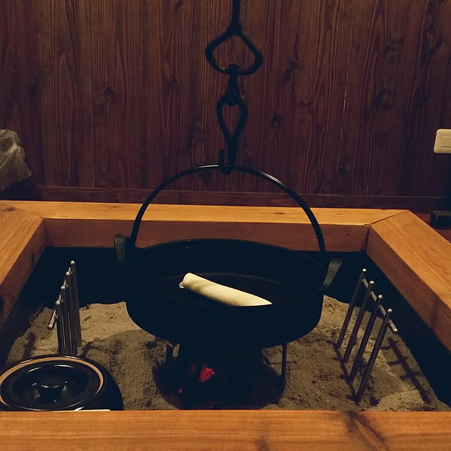 部屋全体/自在鉤/珪藻土と無垢の床/囲炉裏/龍が如く維新　斎藤一の別宅風...などのインテリア実例 - 2017-04-29 17:14:10