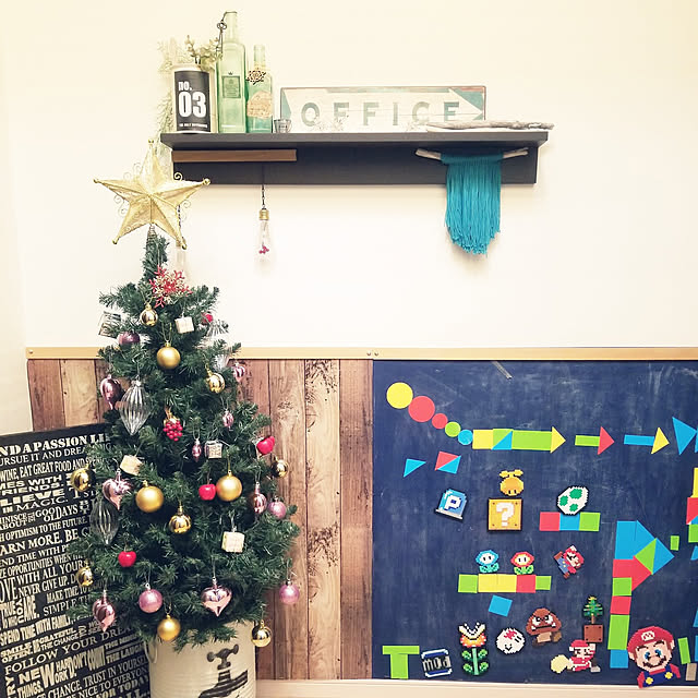 クリスマスツリー/腰壁風/パーラービーズ/黒板/壁/天井...などのインテリア実例 - 2020-12-03 14:17:24