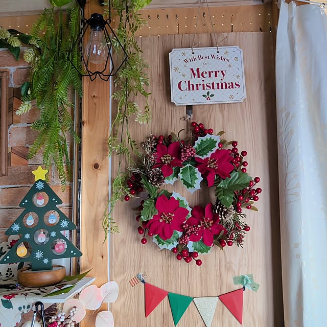 玄関/入り口/クリスマス/ダイソー/100均/standardProductsライト...などのインテリア実例 - 2024-11-08 14:37:29