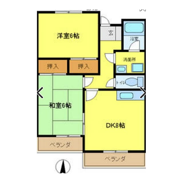 部屋全体/間取り図/同棲/2DK/賃貸...などのインテリア実例 - 2015-11-12 08:41:42