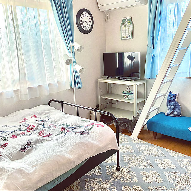 IKEA ウォールクロック/フランフラン　ラグ/IKEAベッド/ベッド周り/子供部屋のインテリア実例 - 2021-10-18 17:46:27
