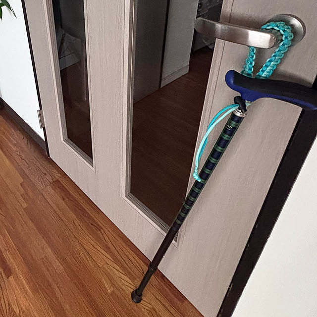 リビング/グリーンのチェック柄の杖/SINANO杖/娘手作りパラコードのストラップ/買ってよかったもの...などのインテリア実例 - 2026-03-16 06:31:49