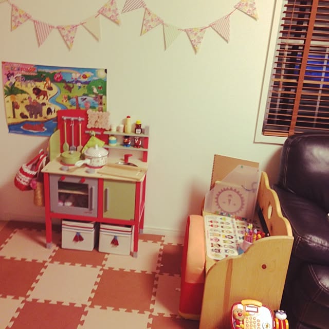 リビング/#ままごと#キッチン#キッズベンチ#2歳のインテリア実例 - 2014-07-28 20:37:28