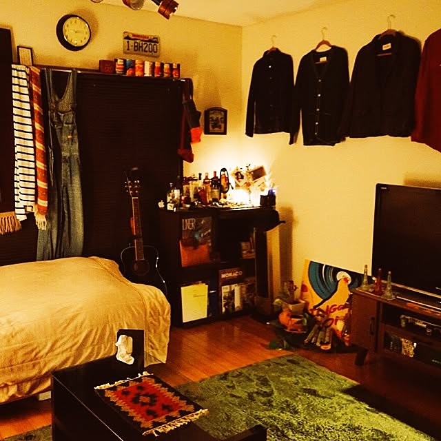 部屋全体/ナチュラル/照明/一人暮らし/雑貨のインテリア実例 - 2015-12-31 17:57:00