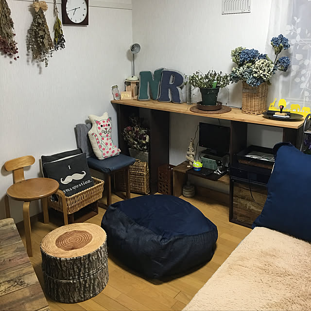 部屋全体/無印良品/ニトリ/ドライフラワー/フェイクグリーンのインテリア実例 - 2018-01-12 14:43:39