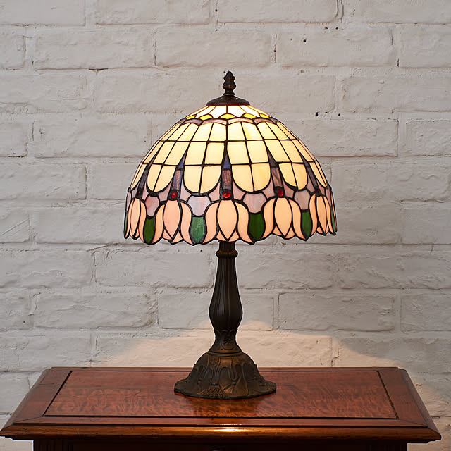 ステンドグラスランプ 花柄 卓上ランプ アンティーク ヴィンテージ